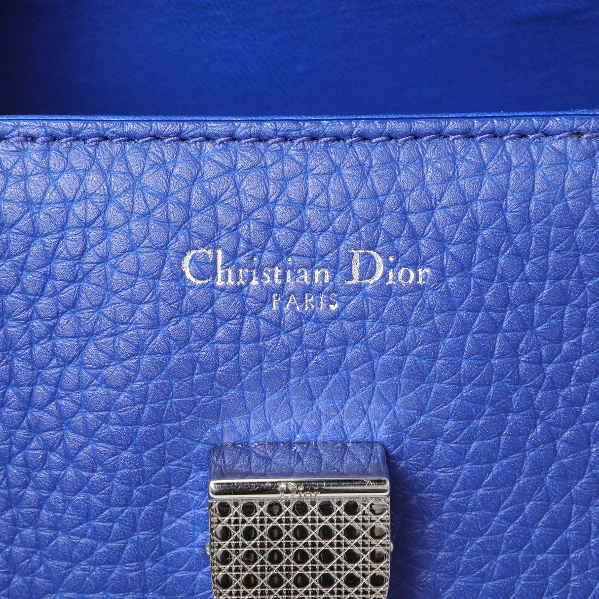 Christian Dior Blue Bullcalf Medium Diorever Flap Handbags Christian Dior