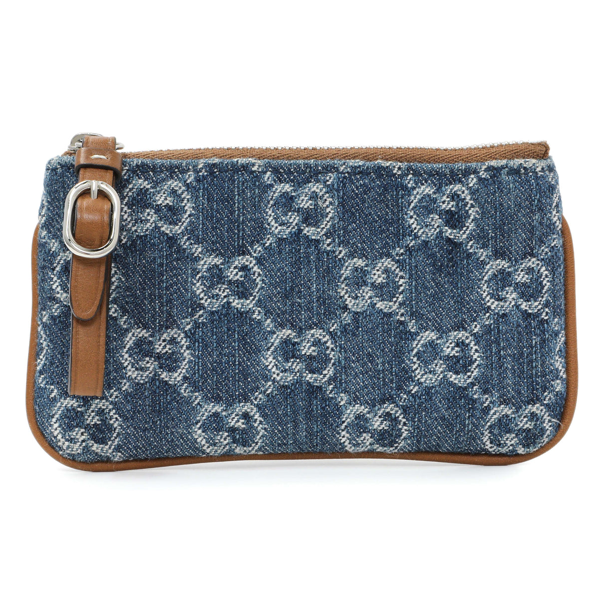 Gucci Blue Monogram Denim Key Pouch Accessories Gucci