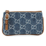 Gucci Blue Monogram Denim Key Pouch Accessories Gucci