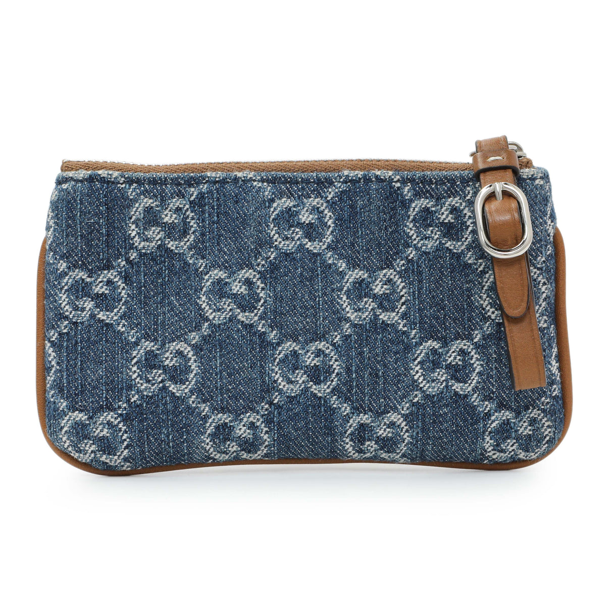 Gucci Blue Monogram Denim Key Pouch Accessories Gucci