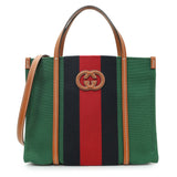 Gucci Green Canvas Web Small Interlocking G Tote Handbags Gucci