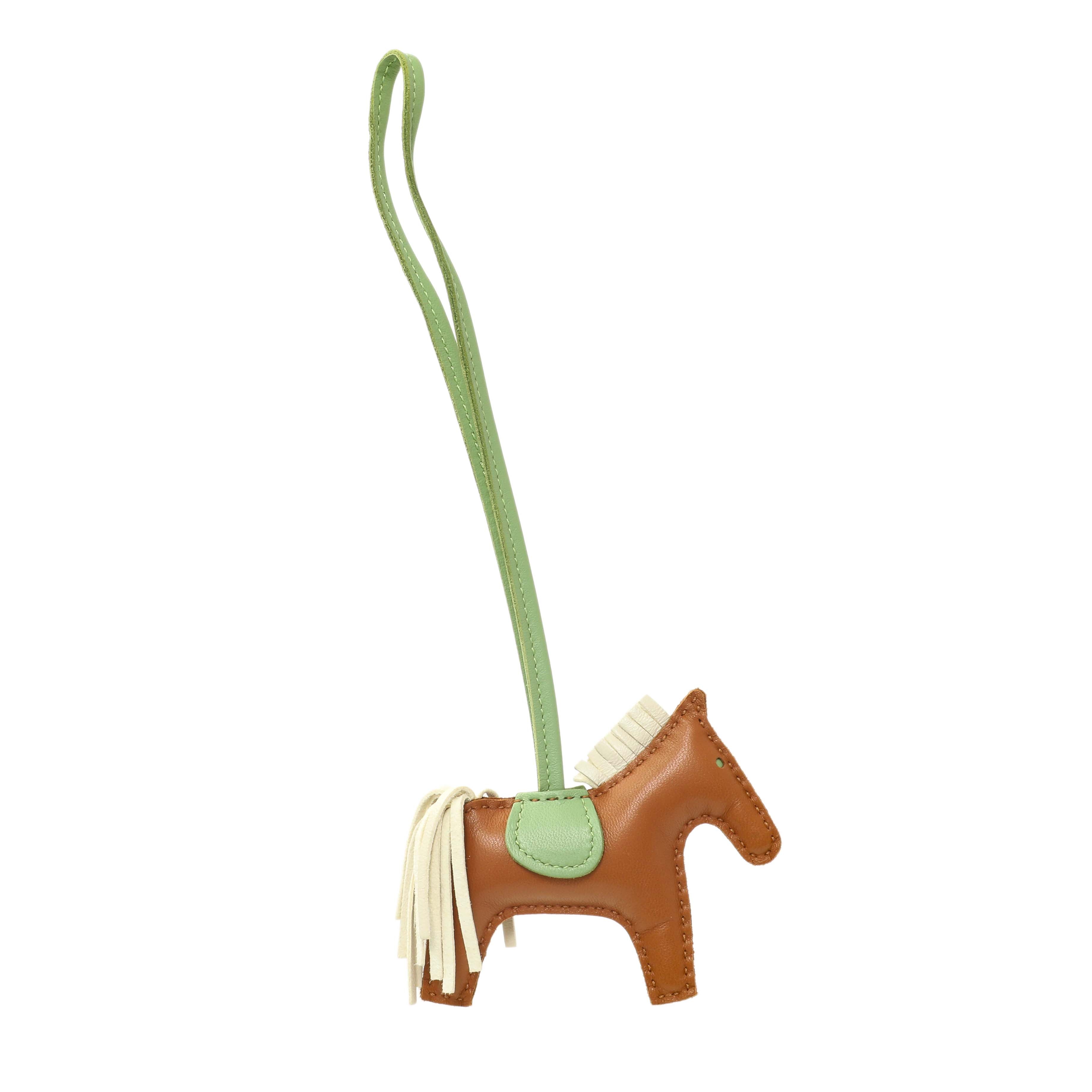 Hermes Gold Craie Vert Criquet Milo Lambskin GriGri Rodeo Horse
