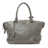 Prada Argilla Smooth Calfskin Leather Double Handle Satchel Bag Handbags Prada