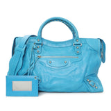 Balenciaga Bleu Azur Clair Agneau Classic Silver Hardware City Handbags Balenciaga
