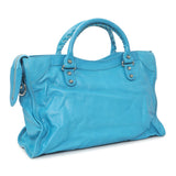 Balenciaga Bleu Azur Clair Agneau Classic Silver Hardware City Handbags Balenciaga