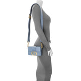 Christian Dior Blue Smooth Calfskin Montaigne 30 Box Shoulder