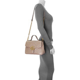 Gucci Porcelain Calfskin Matelasse Small GG Marmont Top Handle Shoulder Bag Handbags Gucci