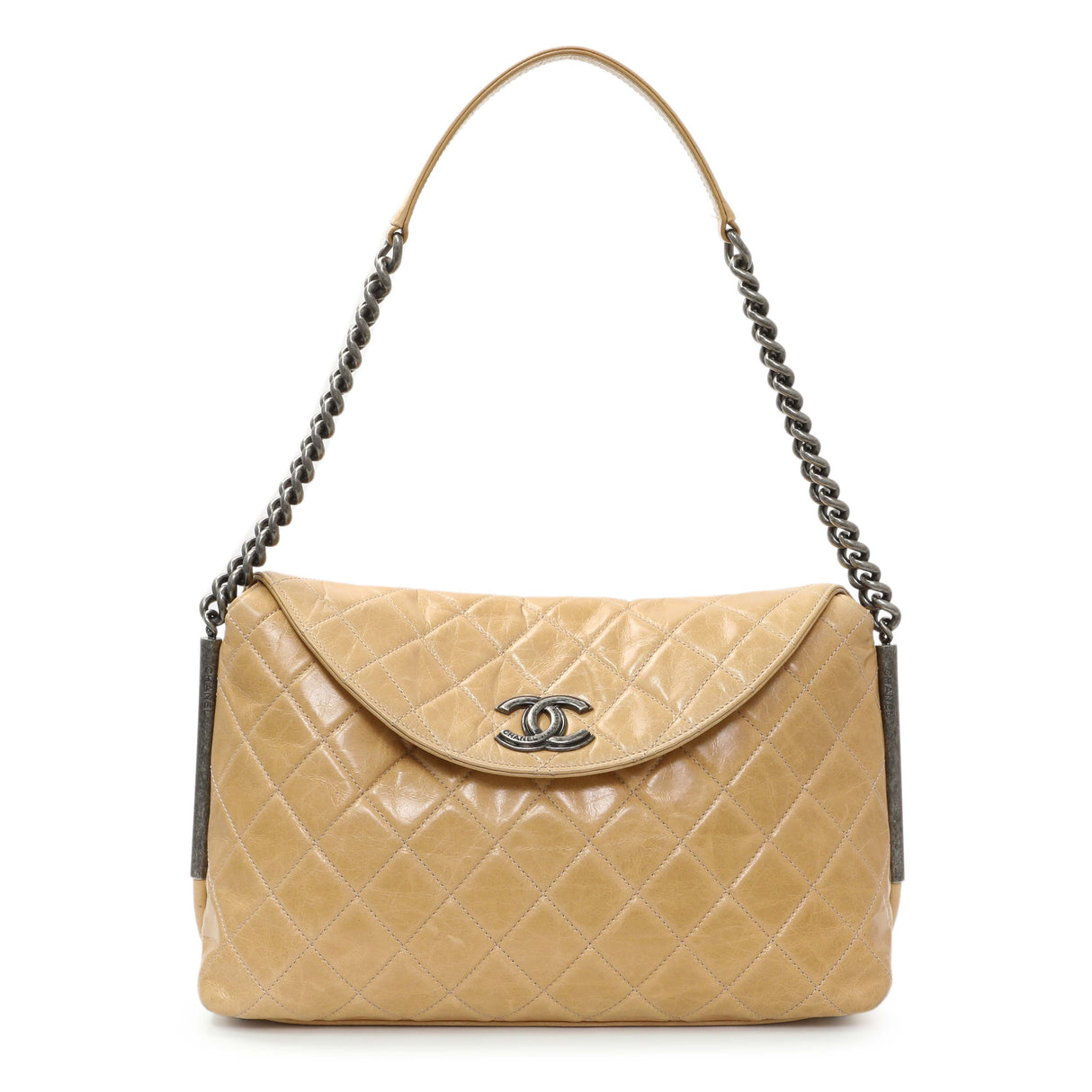 Chanel Quilted Glazed Calfskin Stitch It Fold Over Shoulder Bag Handbags Chanel