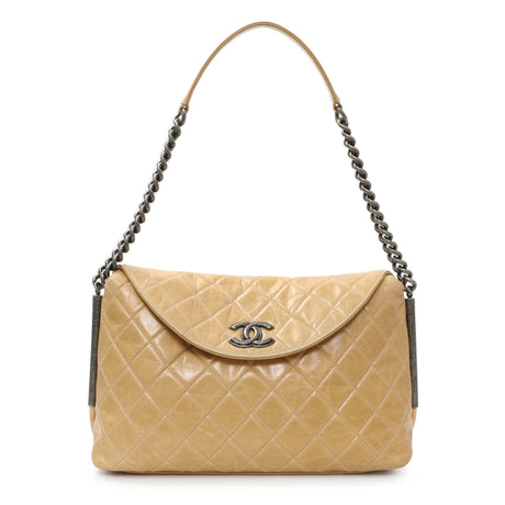 Chanel Quilted Glazed Calfskin Stitch It Fold Over Shoulder Bag Handbags Chanel