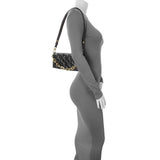 Louis Vuitton Black Lambskin Embossed Monogram Pochette Coussin Crossbody