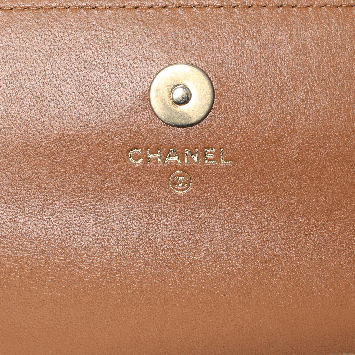 Chanel Brown Lambskin Quilted Chanel 19 Glasses Case With Chain Handbags Chanel