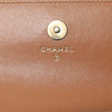 Chanel Brown Lambskin Quilted Chanel 19 Glasses Case With Chain Handbags Chanel