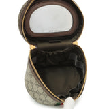 Gucci Beige Ebony New Acero GG Supreme Monogram Textured Calfskin Web Ophidia Vanity Cosmetic Case Accessories Chanel