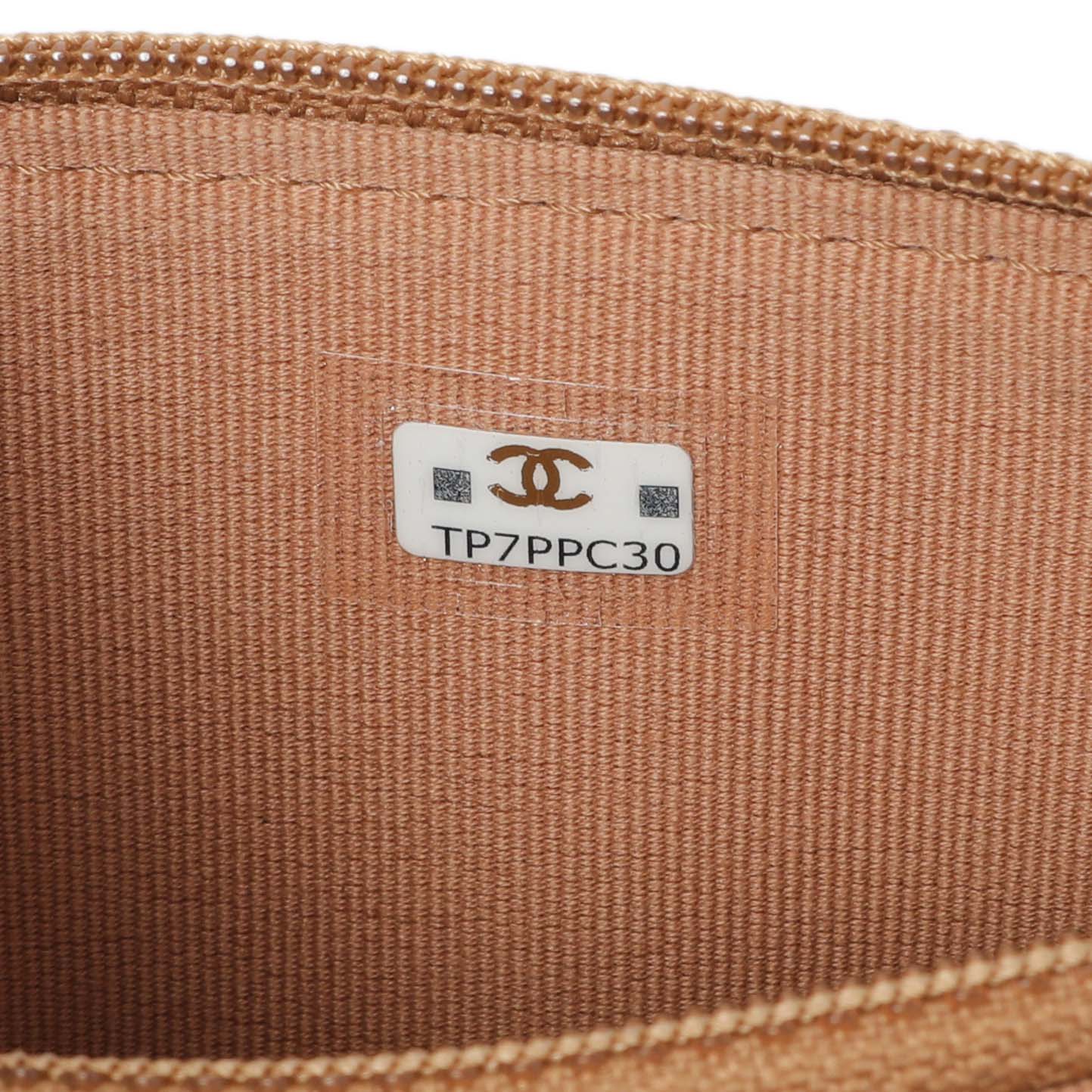 Chanel Brown Lambskin Quilted Chanel 19 Glasses Case With Chain