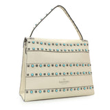 Valentino Ivory Calfskin My Rockstud Rolling Single Handle Bag Handbags Valentino