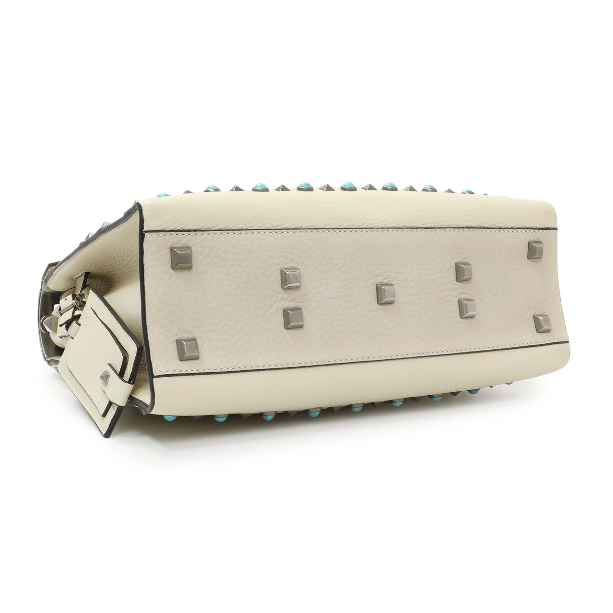 Valentino Ivory Calfskin My Rockstud Rolling Single Handle Bag Handbags Valentino