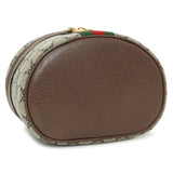 Gucci Beige Ebony New Acero GG Supreme Monogram Textured Calfskin Web Ophidia Vanity Cosmetic Case Accessories Chanel
