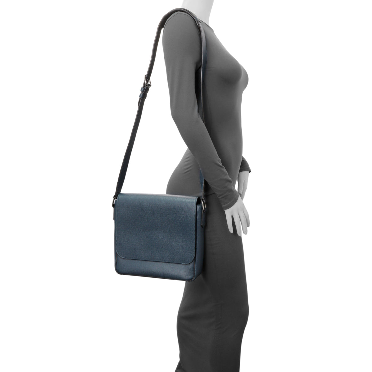 Louis Vuitton Blue Taiga Roman PM Messenger Handbags Louis Vuitton