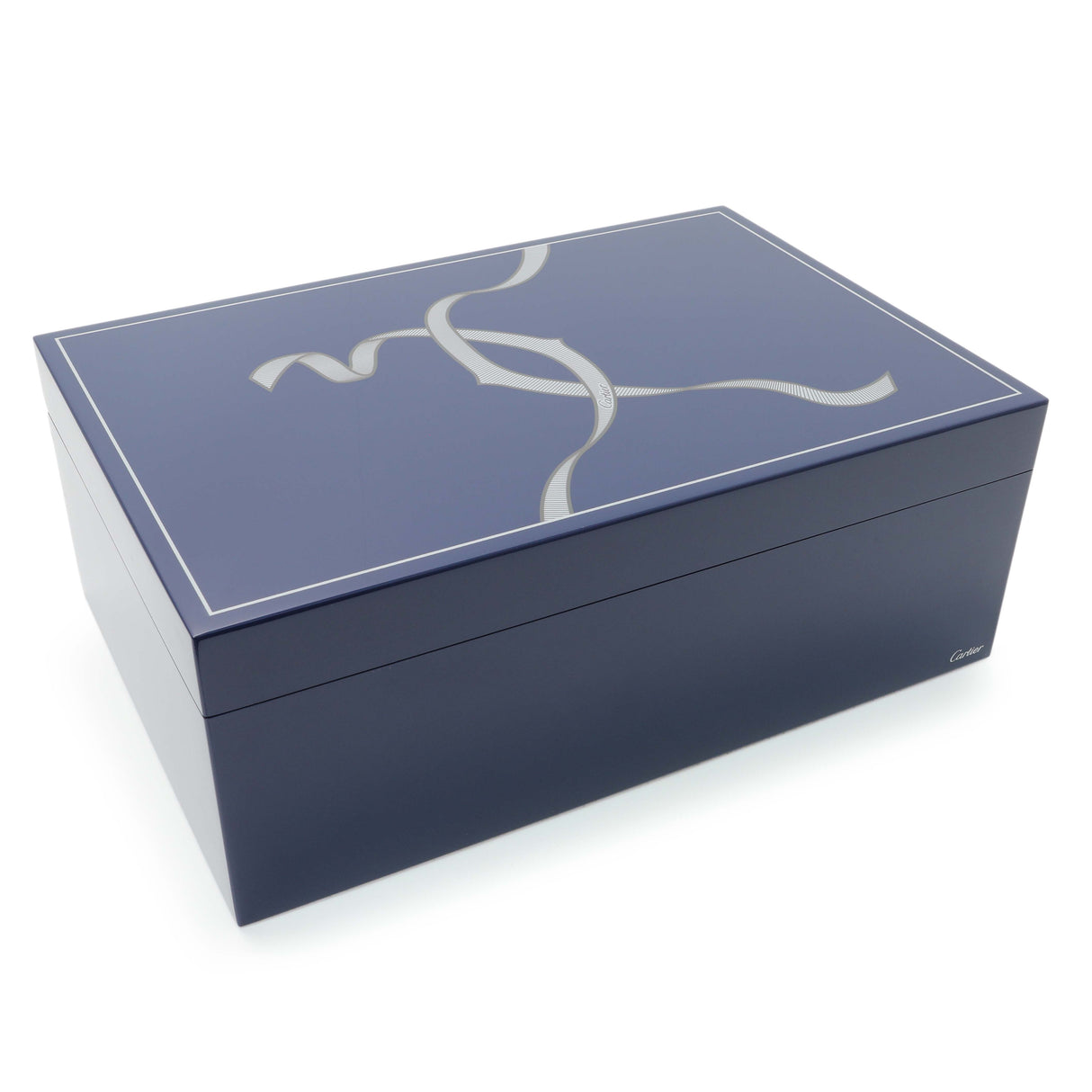 Cartier Blue Lacquered Three Watch and Cufflink Box Accessories Cartier
