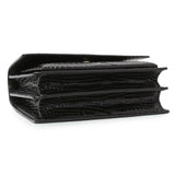 Saint Laurent Black Crocodile Embossed Calfskin Medium Monogram Sunset Handbags Saint Laurent