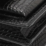 Saint Laurent Black Crocodile Embossed Calfskin Medium Monogram Sunset Handbags Saint Laurent