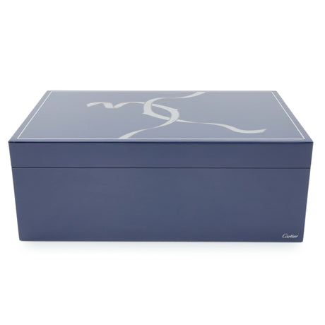 Cartier Blue Lacquered Three Watch and Cufflink Box Accessories Cartier