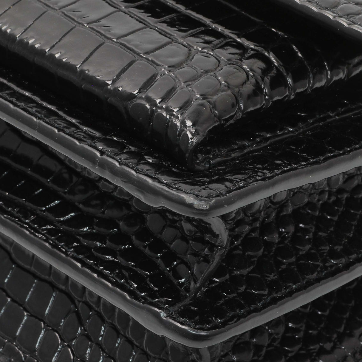 Saint Laurent Black Crocodile Embossed Calfskin Medium Monogram Sunset Handbags Saint Laurent