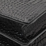 Saint Laurent Black Crocodile Embossed Calfskin Medium Monogram Sunset Handbags Saint Laurent