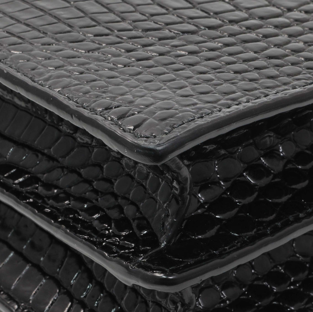 Saint Laurent Black Crocodile Embossed Calfskin Medium Monogram Sunset Handbags Saint Laurent