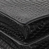 Saint Laurent Black Crocodile Embossed Calfskin Medium Monogram Sunset Handbags Saint Laurent