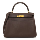 Hermes Chocolate Togo Kelly Retourne 28