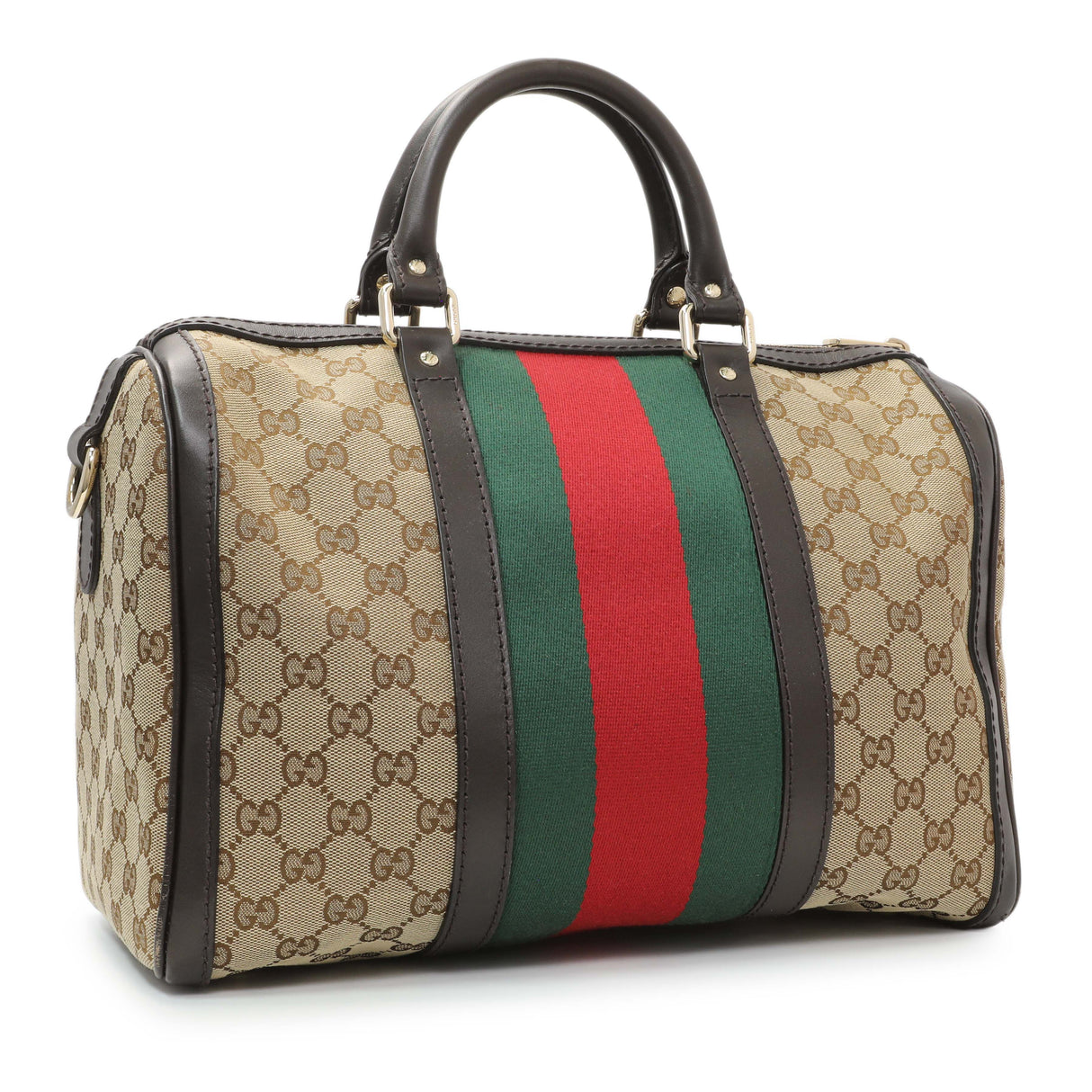 Gucci Monogram Vintage Web Original GG Medium Boston Bag Handbags Gucci