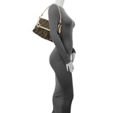 Fendi Pink and Tobacco Zucca Print Canvas Small Chef Shoulder Bag Handbags Fendi