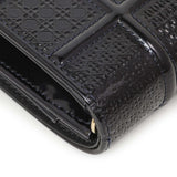 Christian Dior Navy Patent Micro-Cannage Diorama Wallet on Chain