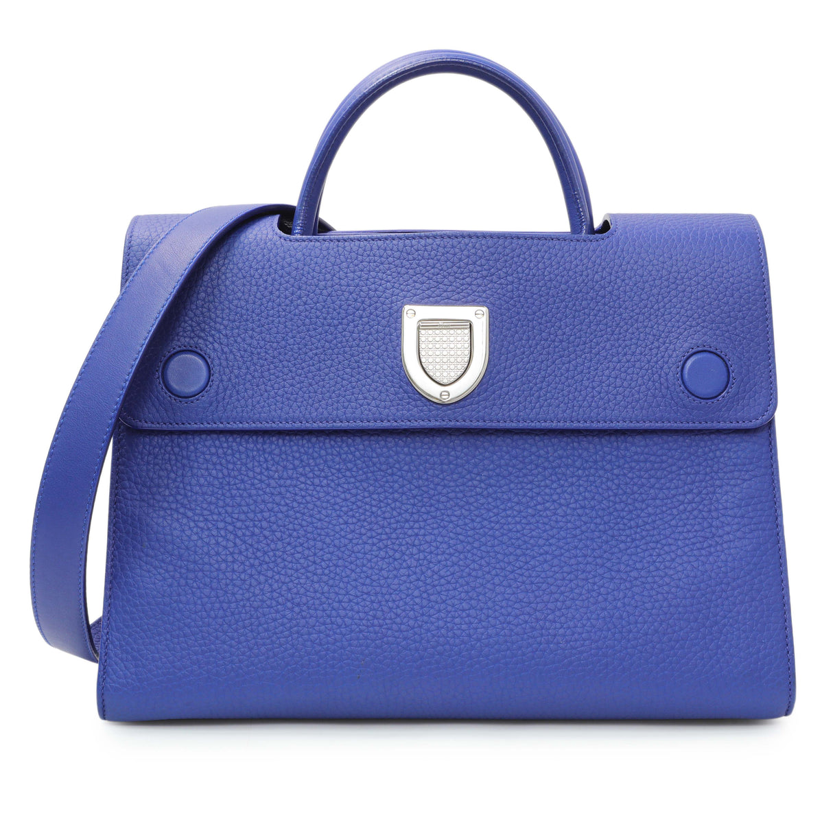 Christian Dior Blue Bullcalf Medium Diorever Flap Handbags Christian Dior