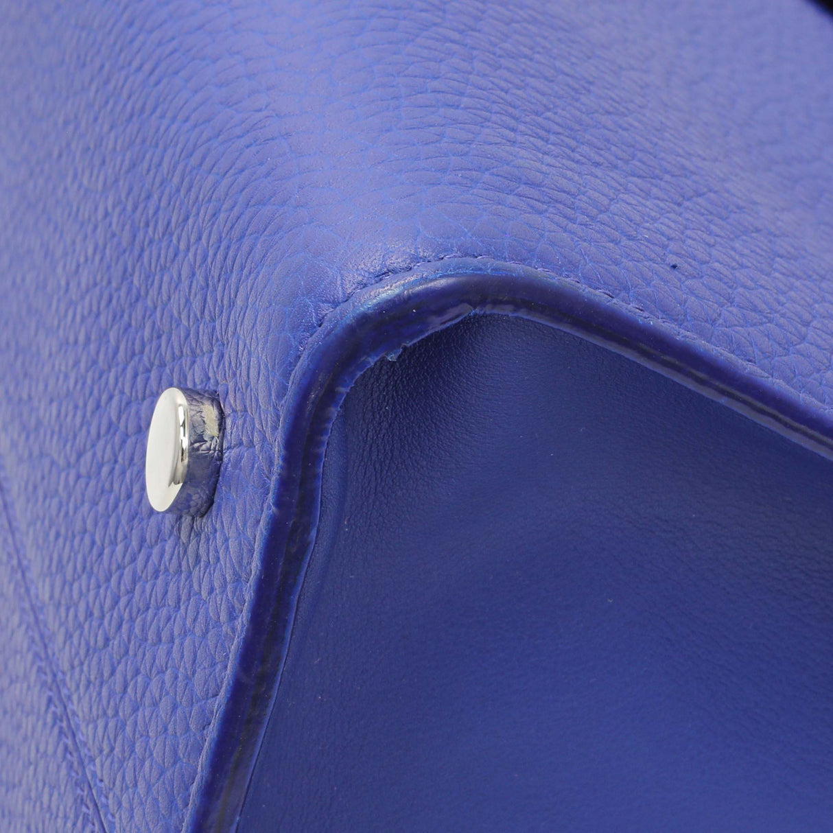 Christian Dior Blue Bullcalf Medium Diorever Flap Handbags Christian Dior