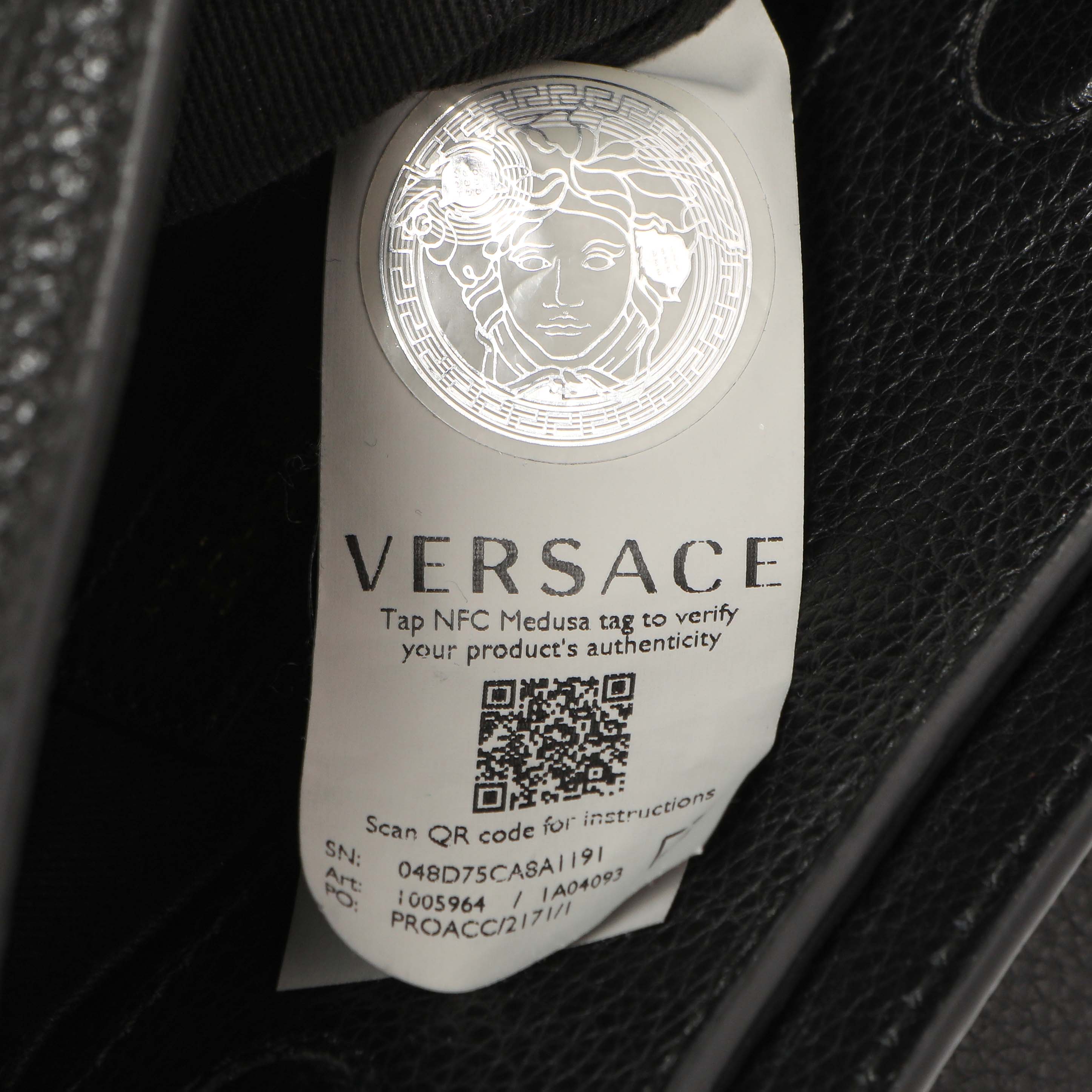 Versace Black Calfskin Virtus Hobo – Modaselle