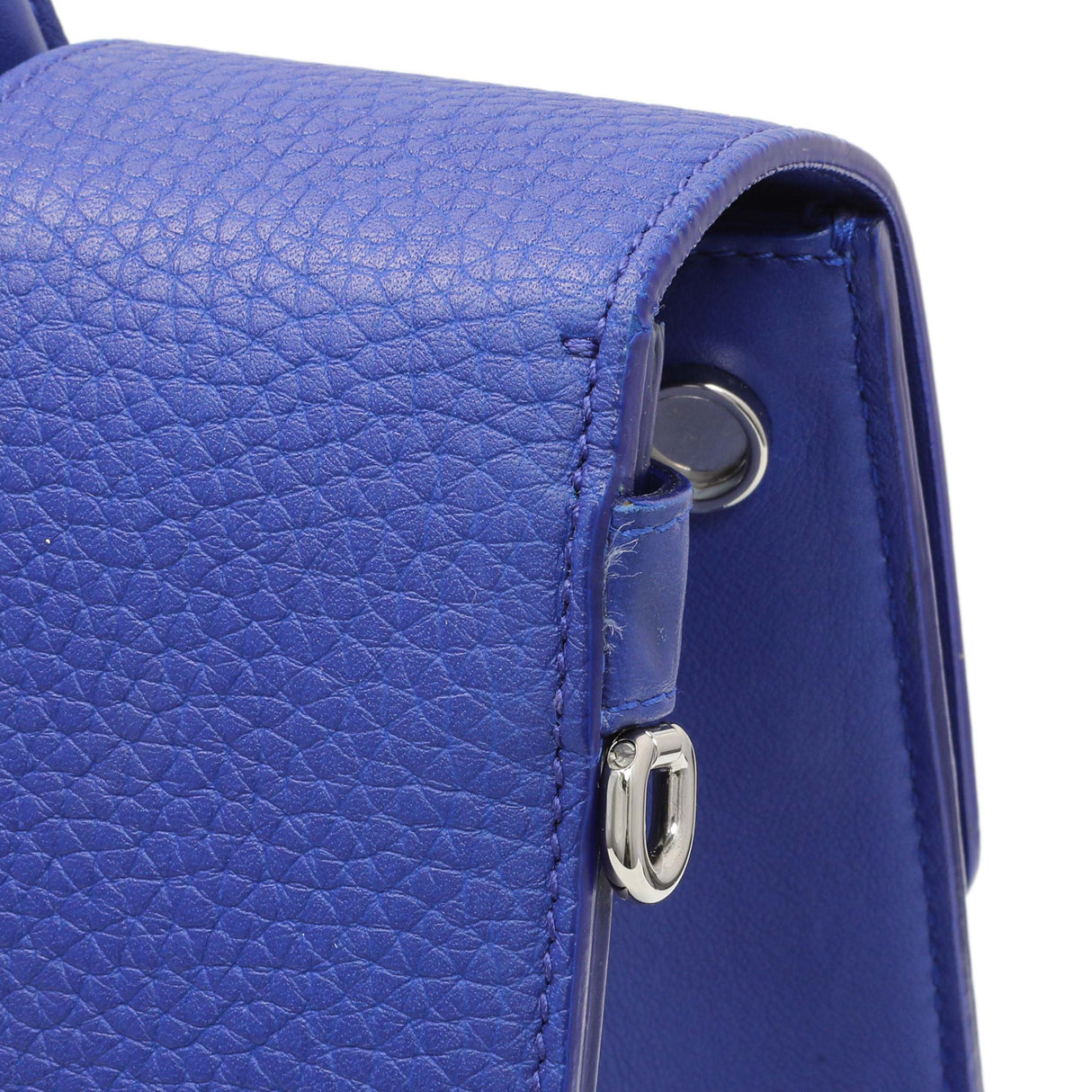 Christian Dior Blue Bullcalf Medium Diorever Flap Handbags Christian Dior