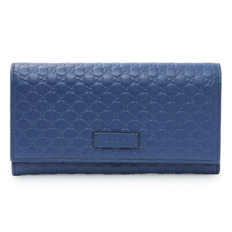 Gucci Blue Microguccissima Long Wallet Accessories Gucci