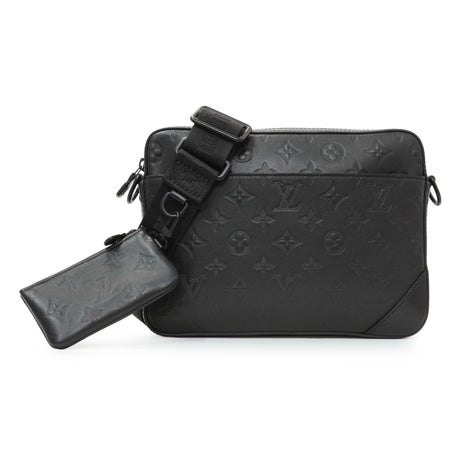 Louis Vuitton Black Calfskin Monogram Shadow Duo Messenger Handbags Louis Vuitton