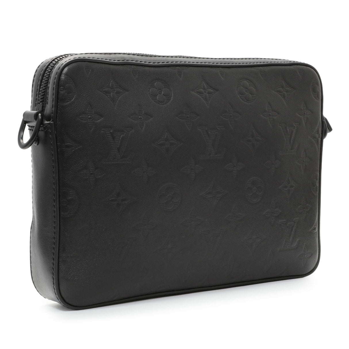 Louis Vuitton Black Calfskin Monogram Shadow Duo Messenger Handbags Louis Vuitton