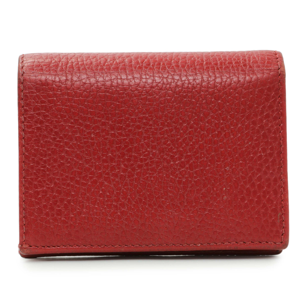 Gucci Red Pebbled Calfskin Marmont Card Wallet Handbags Gucci