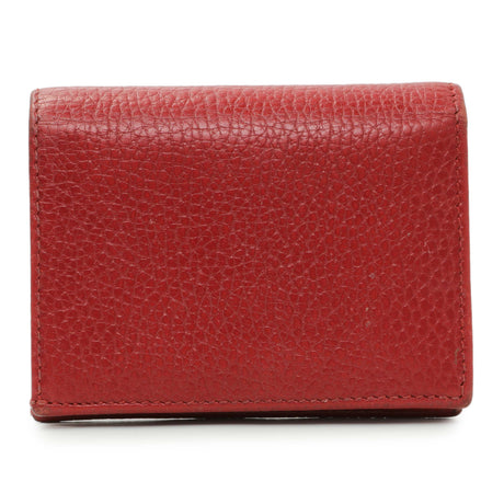 Gucci Red Pebbled Calfskin Marmont Card Wallet Handbags Gucci