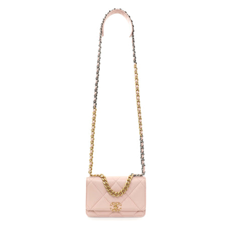 Chanel Pink Quilted Lambskin Chanel 19 Wallet on Chain Handbags Chanel