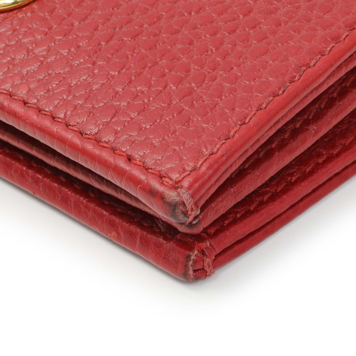 Gucci Red Pebbled Calfskin Marmont Card Wallet Handbags Gucci