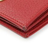 Gucci Red Pebbled Calfskin Marmont Card Wallet Handbags Gucci