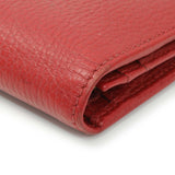 Gucci Red Pebbled Calfskin Marmont Card Wallet Handbags Gucci