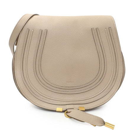 Chloe Beige Grained Calfskin Medium Marcie Saddle Bag Handbags Chloe