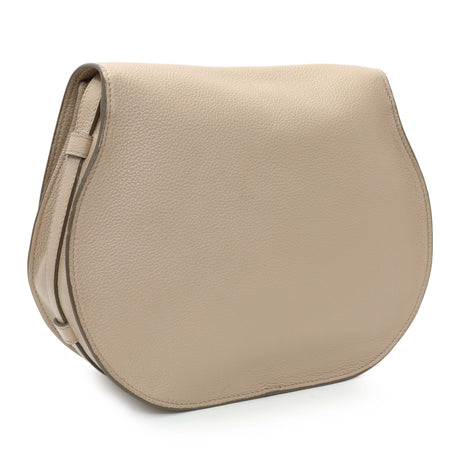 Chloe Beige Grained Calfskin Medium Marcie Saddle Bag Handbags Chloe