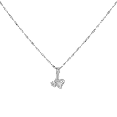 18K White Gold 0.16 Carat Diamond Heart Pendant